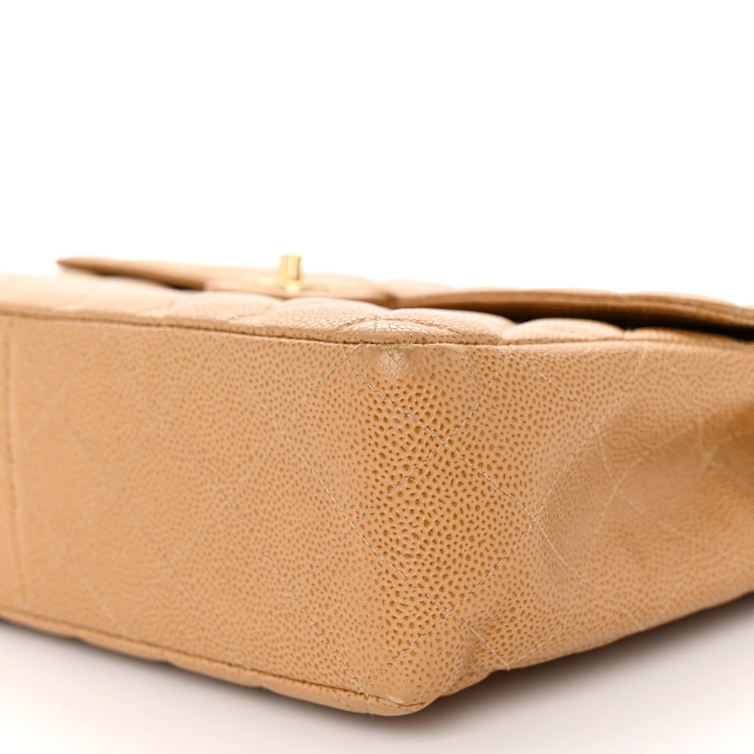Chanel Caviar Quilted Jumbo Single Flap Beige 9 of 10