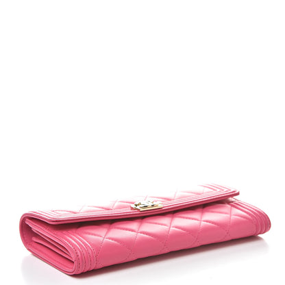 Chanel Lambskin Quilted Boy Flap Wallet Fuchsia 4 of 8