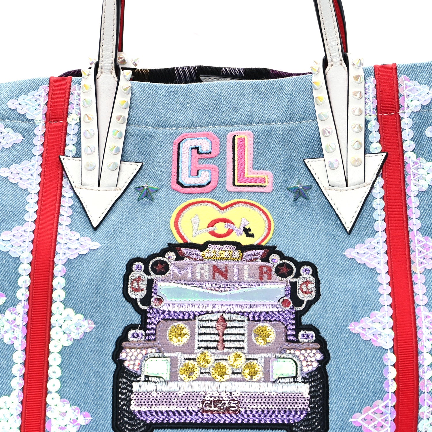 Christian Louboutin Jacquard Embellished Manilacaba Tote Multicolor 7 of 12