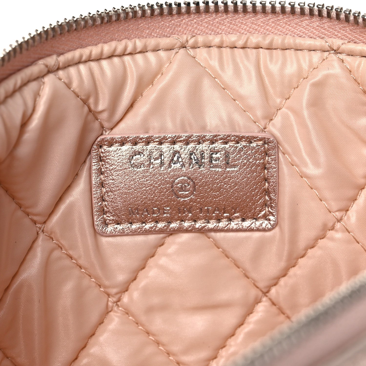 Chanel Metallic Lambskin Quilted Cosmetic Pouch Light Gold 5 of 11