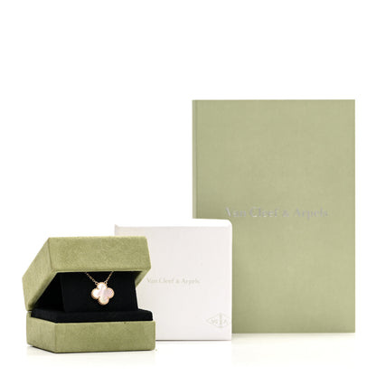 Van Cleef & Arpels 18K Yellow Gold Mother of Pearl Vintage Alhambra Pendant Necklace 5 of 5