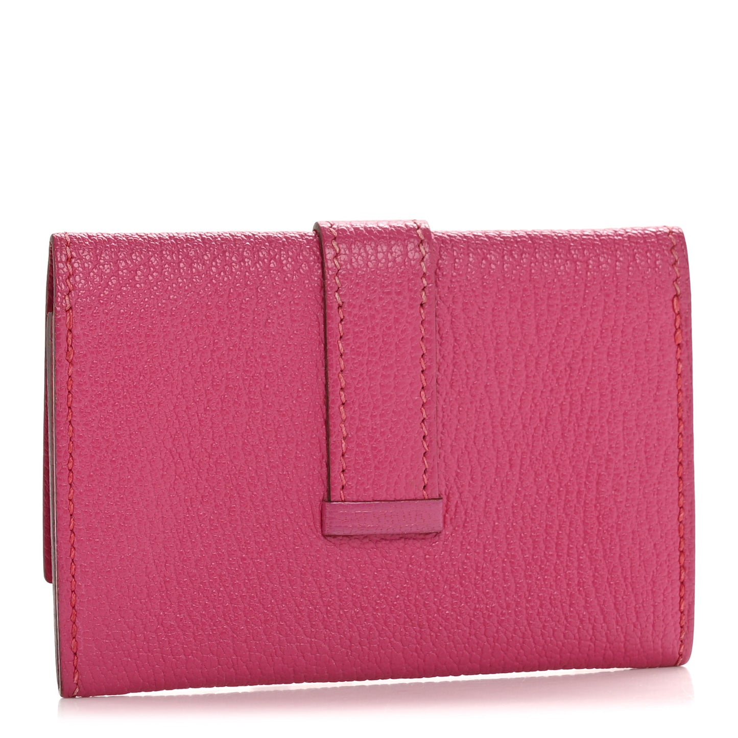 Chevre Mysore Bearn Card Case Wallet Rose Shocking