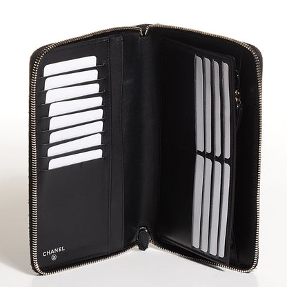 Chanel Iridescent Caviar Quilted Large Zip Around Organizer Wallet Black 8 of 9