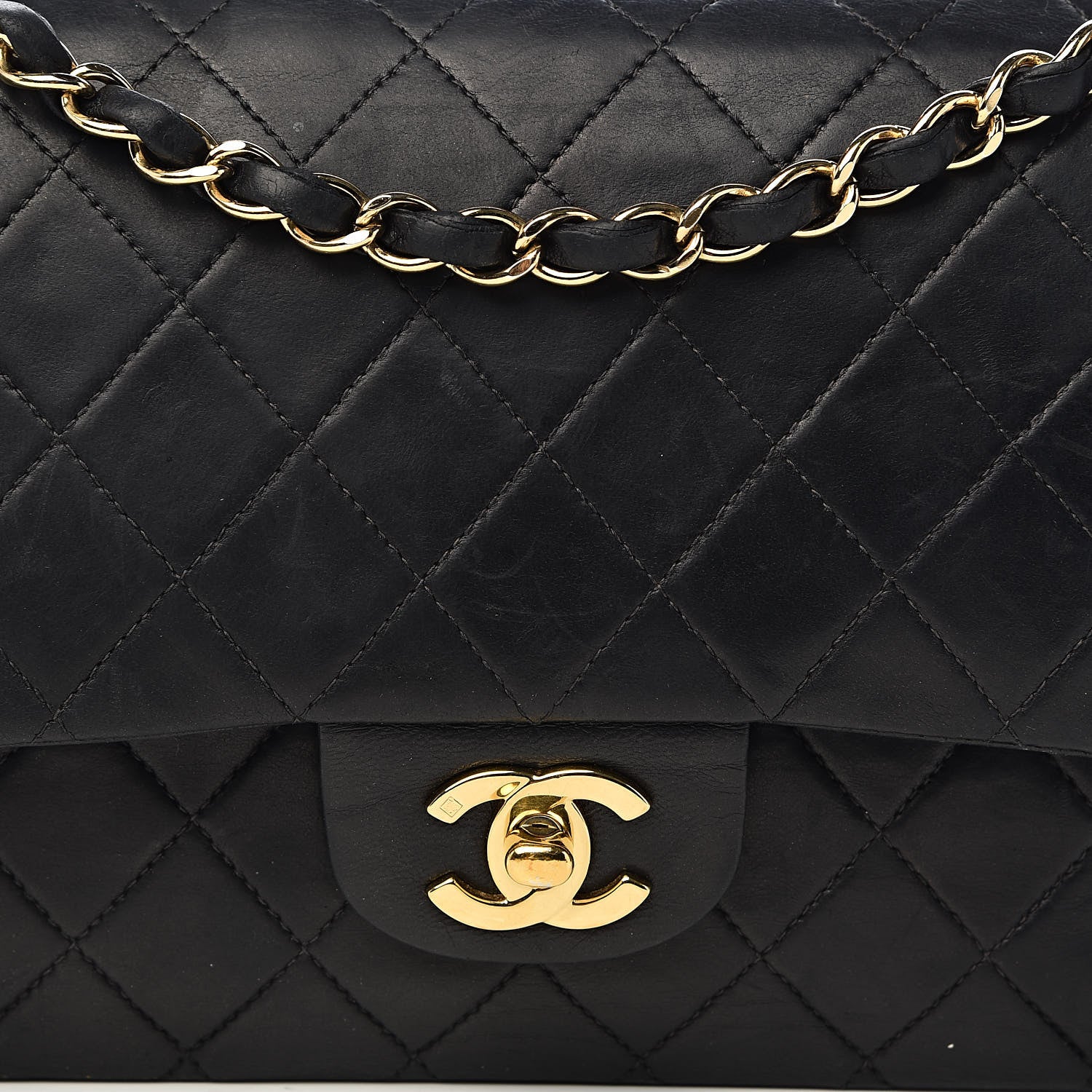 Chanel Lambskin Quilted Medium Double Flap Black 26 of 26