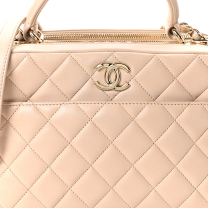 Chanel Lambskin Quilted Medium Trendy CC Bowling Bag Beige 8 of 10