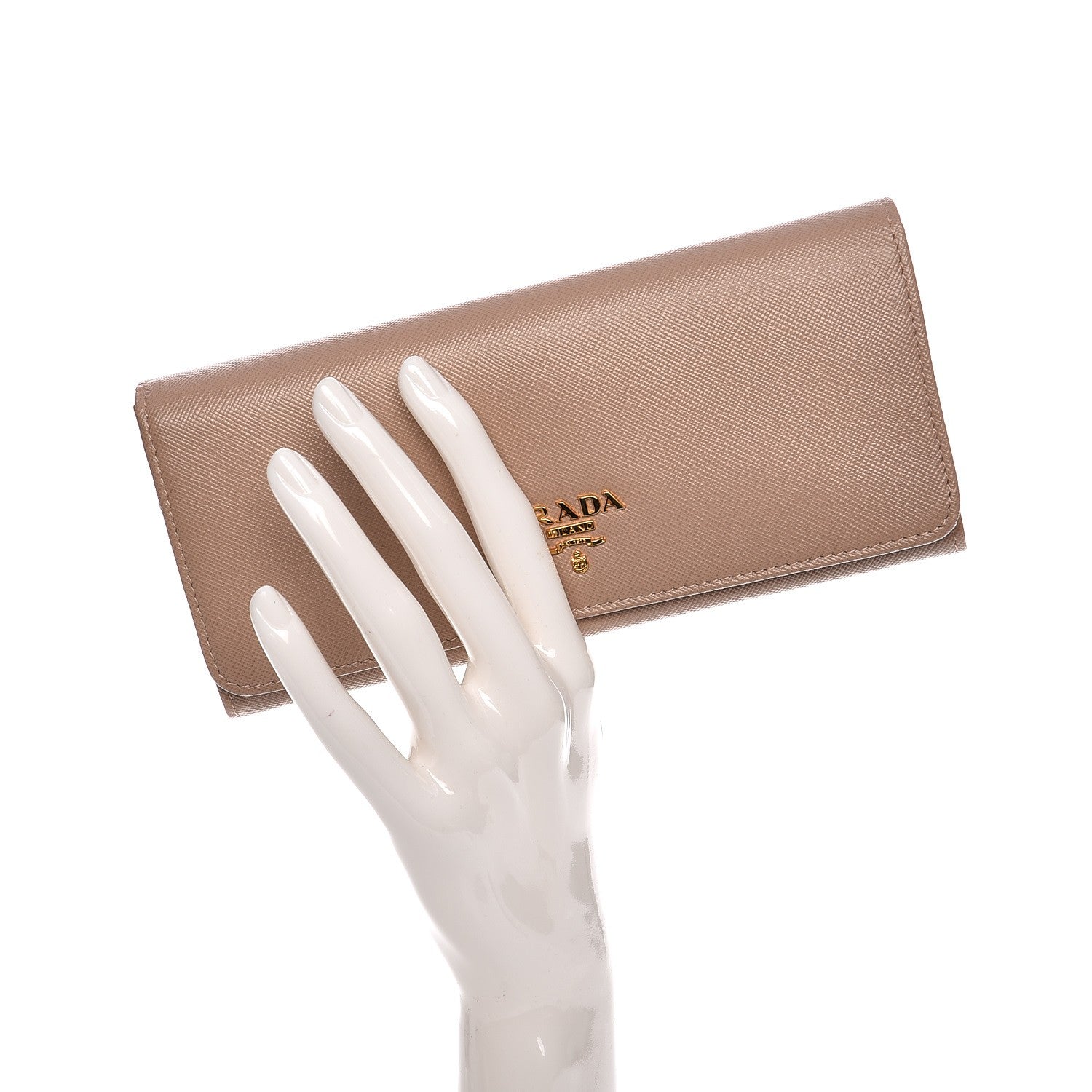 Prada Saffiano Metal Continental Flap Wallet Cammeo 2 of 9