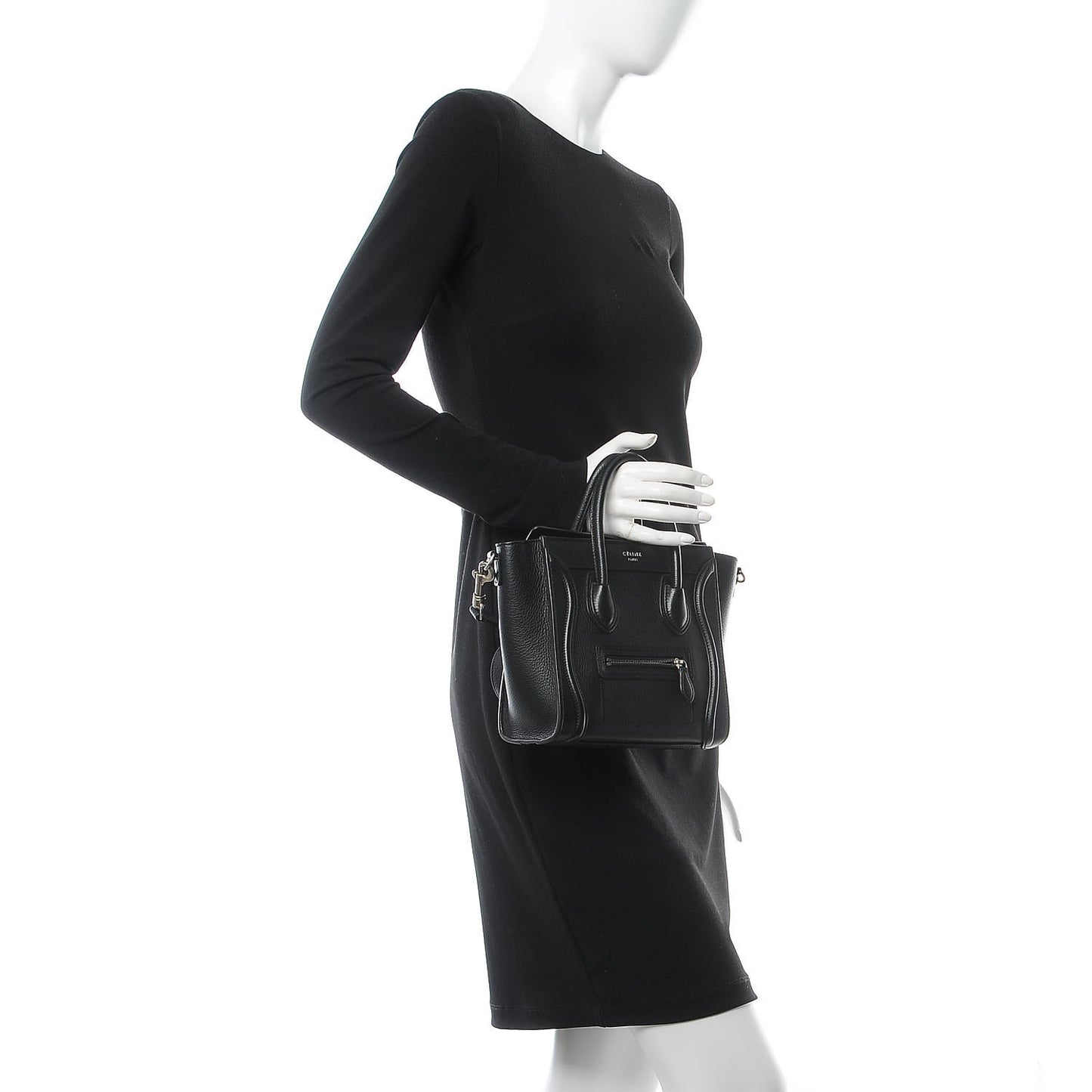 Drummed Calfskin Nano Luggage Black