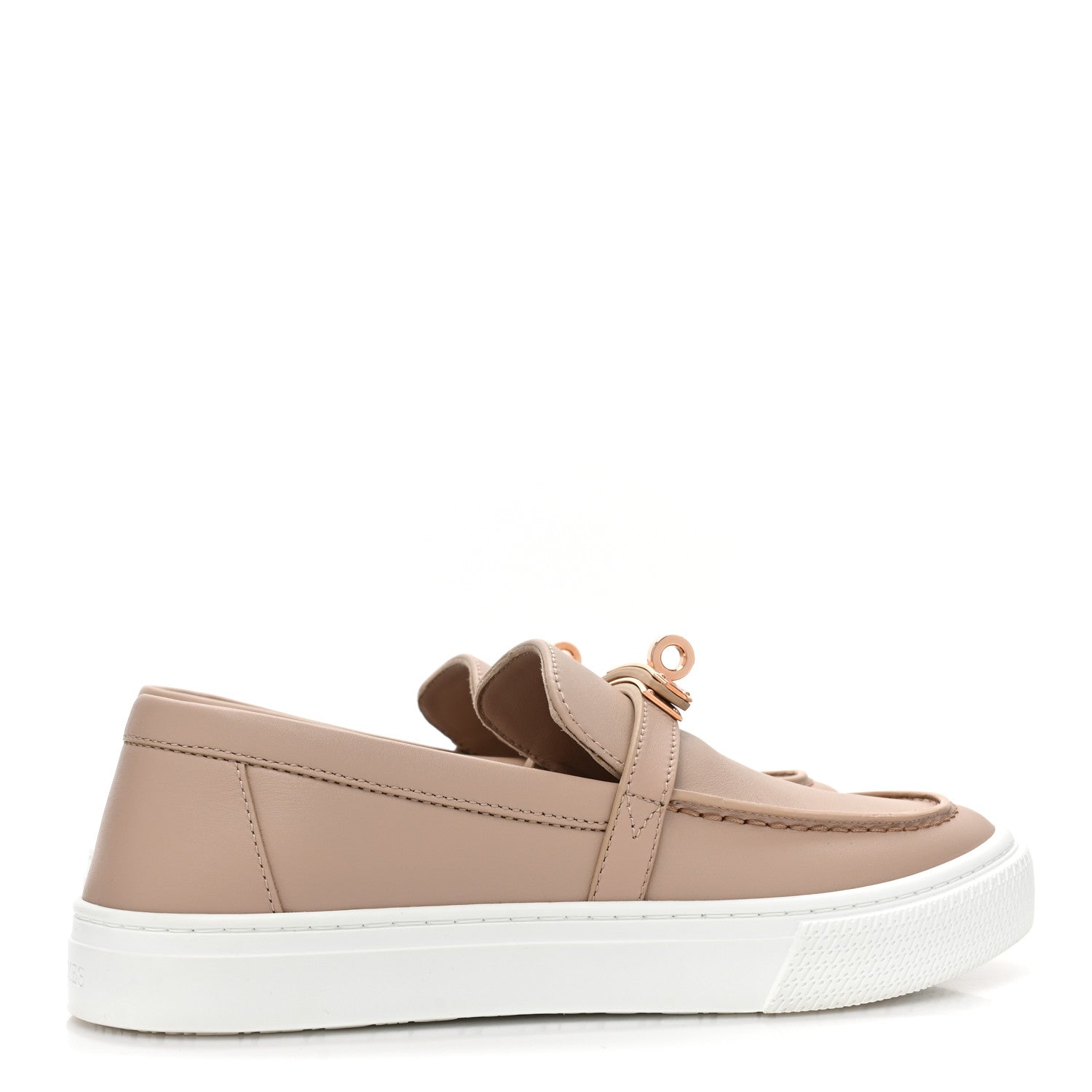 Hermes Calfskin Game Slip On Sneakers 35.5 Beige Nude 4 of 8
