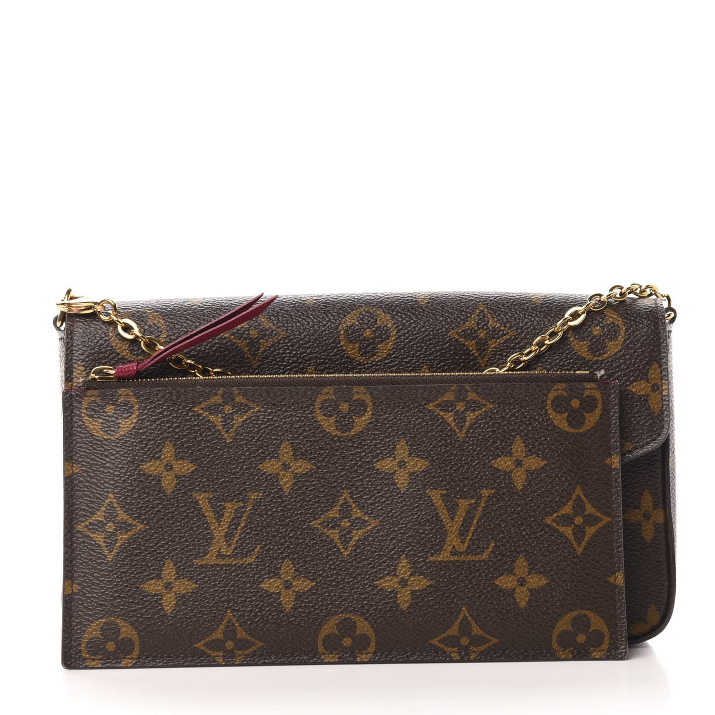 Monogram Pochette Felicie Chain Wallet Fuchsia