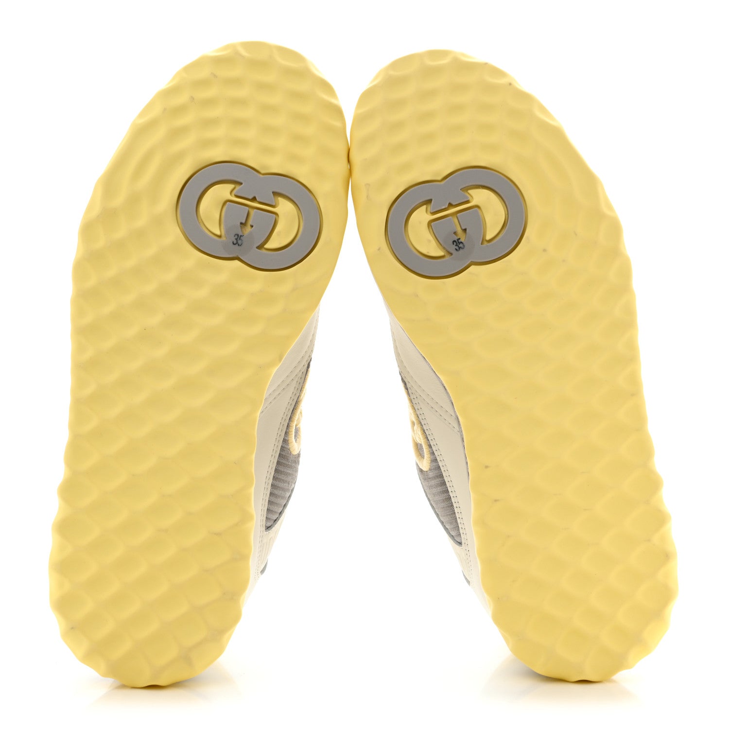 Gucci Dali Soft Calfskin Womens Mac80 Sneakers 35 Off White Grey Sky Yellow 6 of 10