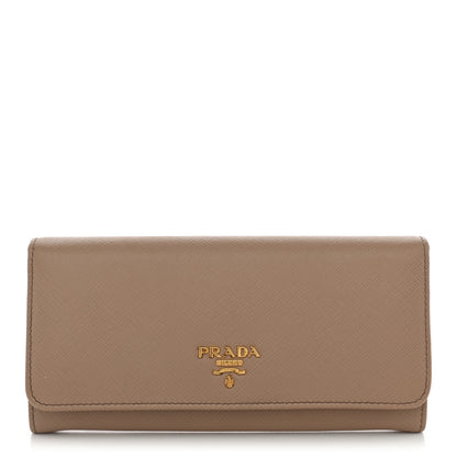 Prada Saffiano Metal Continental Flap Wallet Cammeo 1 of 8