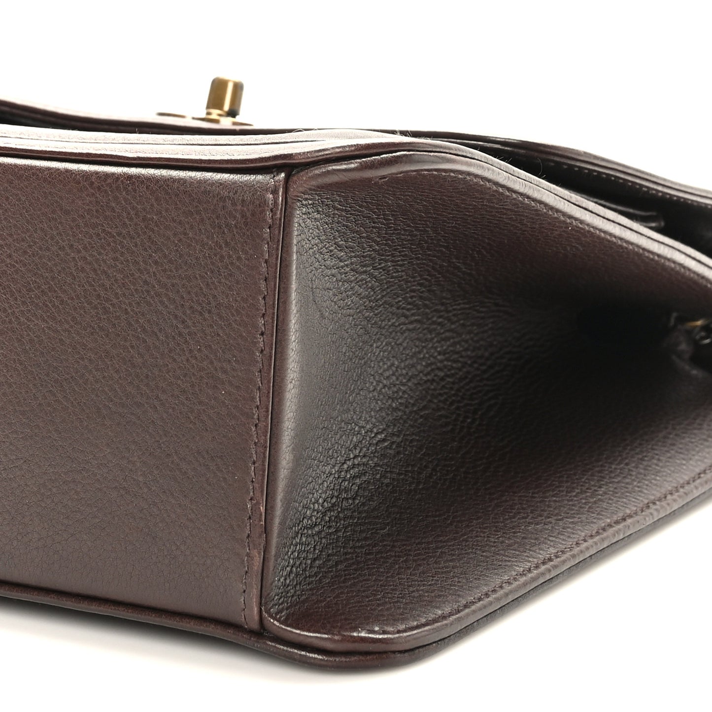 Calfskin Flap Shoulder Bag Brown