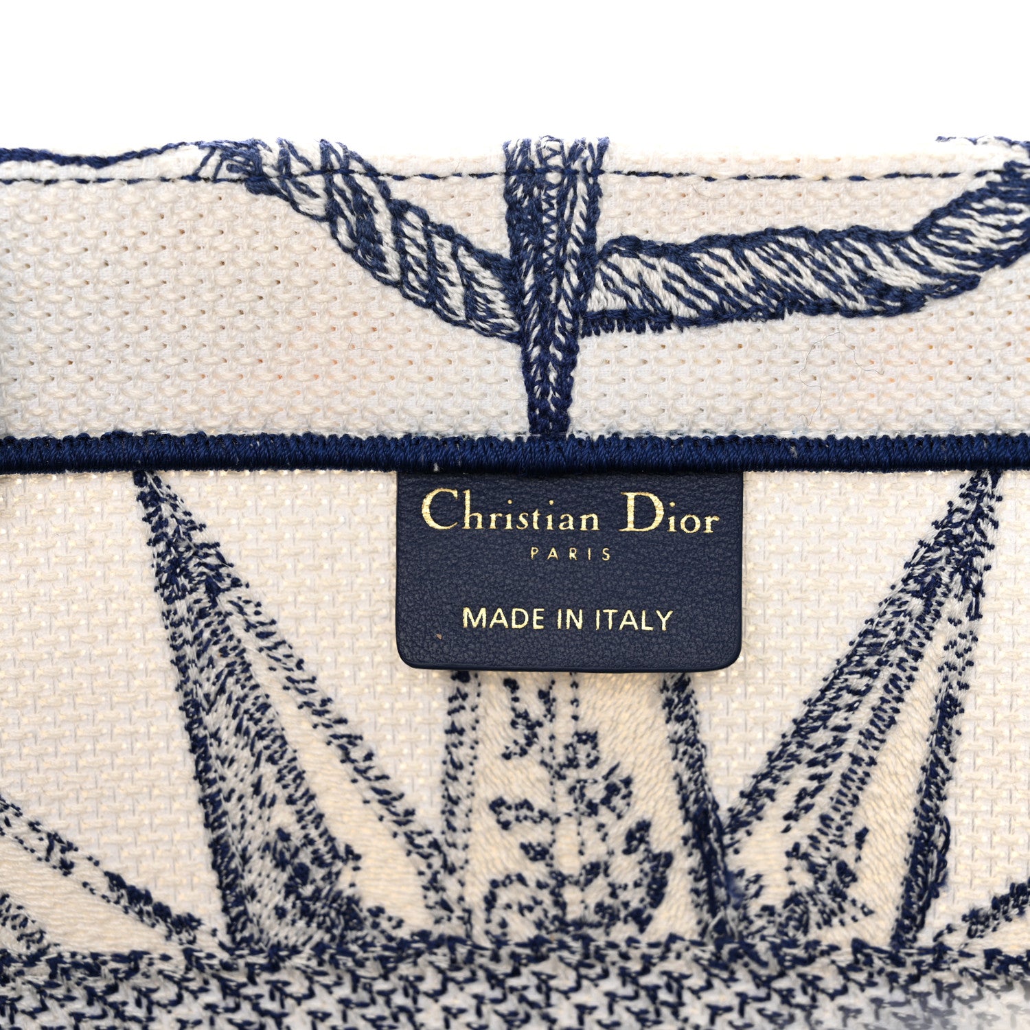 Christian Dior Canvas Embroidered Medium Reve d'Infini Book Tote Blue 6 of 12