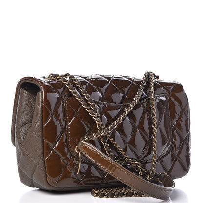Chanel Patent Goatskin Quilted Medium CC Eyelet Flap Khaki 3 of 11
