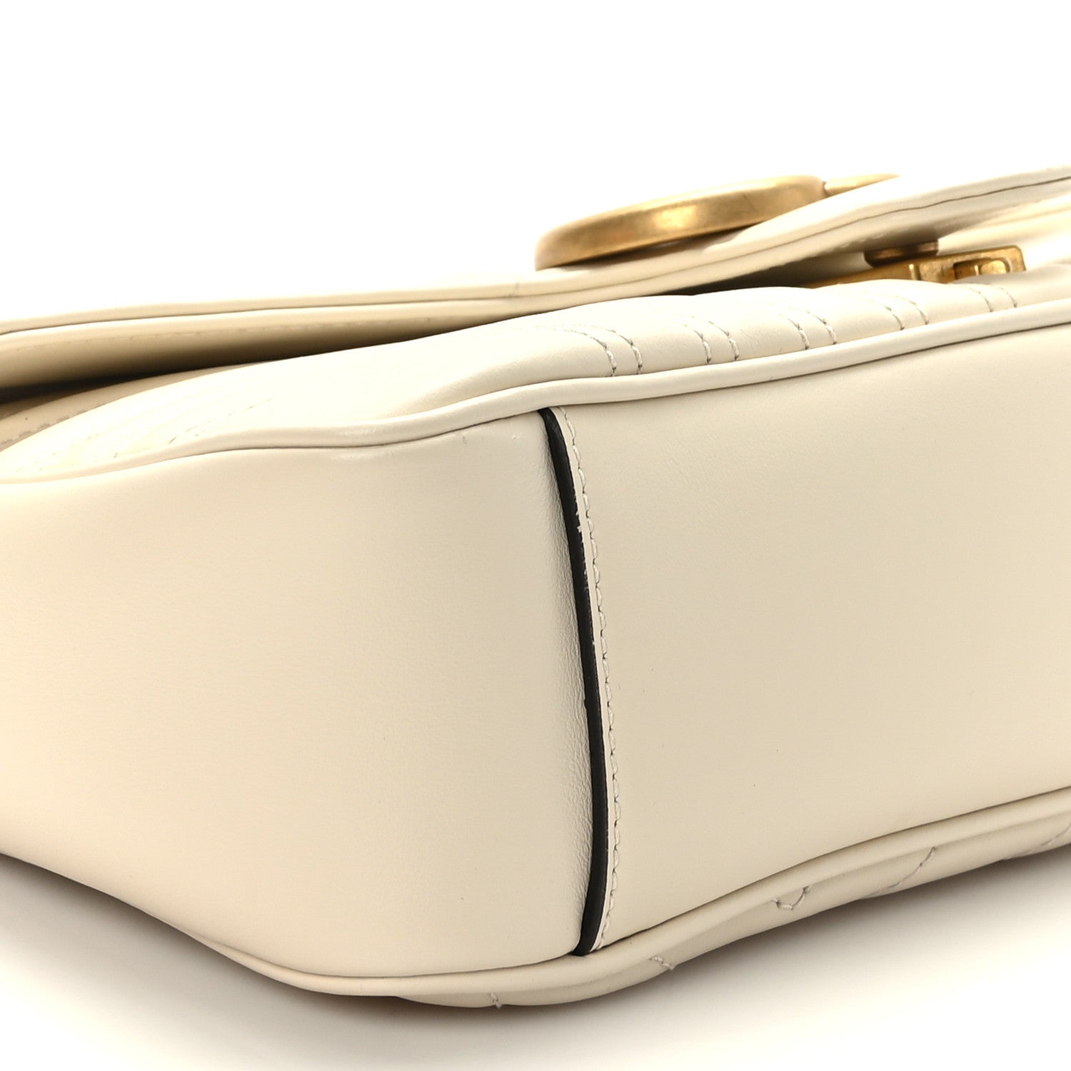 Gucci Calfskin Matelasse Small GG Marmont Shoulder Bag White 7 of 8