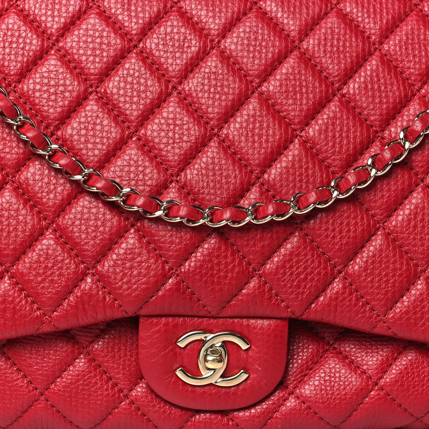 Chanel Calfskin Quilted Small XXL Travel Flap Bag Red 8 of 10