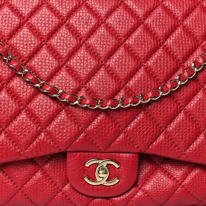 Chanel Calfskin Quilted Small XXL Travel Flap Bag Red 8 of 10