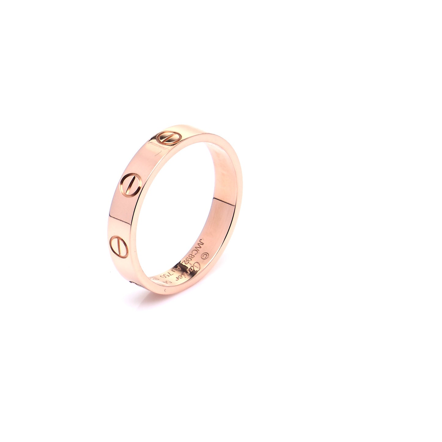 18K Pink Gold 3.5mm LOVE Wedding Band Ring 54 7