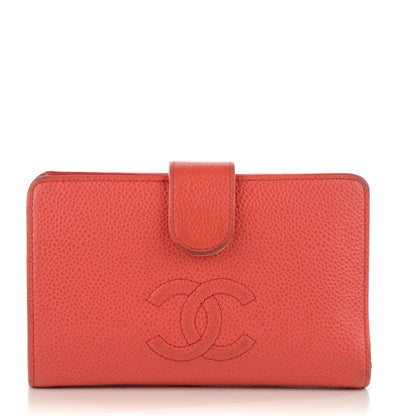 Chanel Caviar Timeless CC L-Zip Pocket Wallet Red 1 of 10