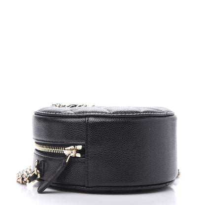 Chanel Caviar Quilted French New Wave Round Clutch With Chain Black 4 of 11