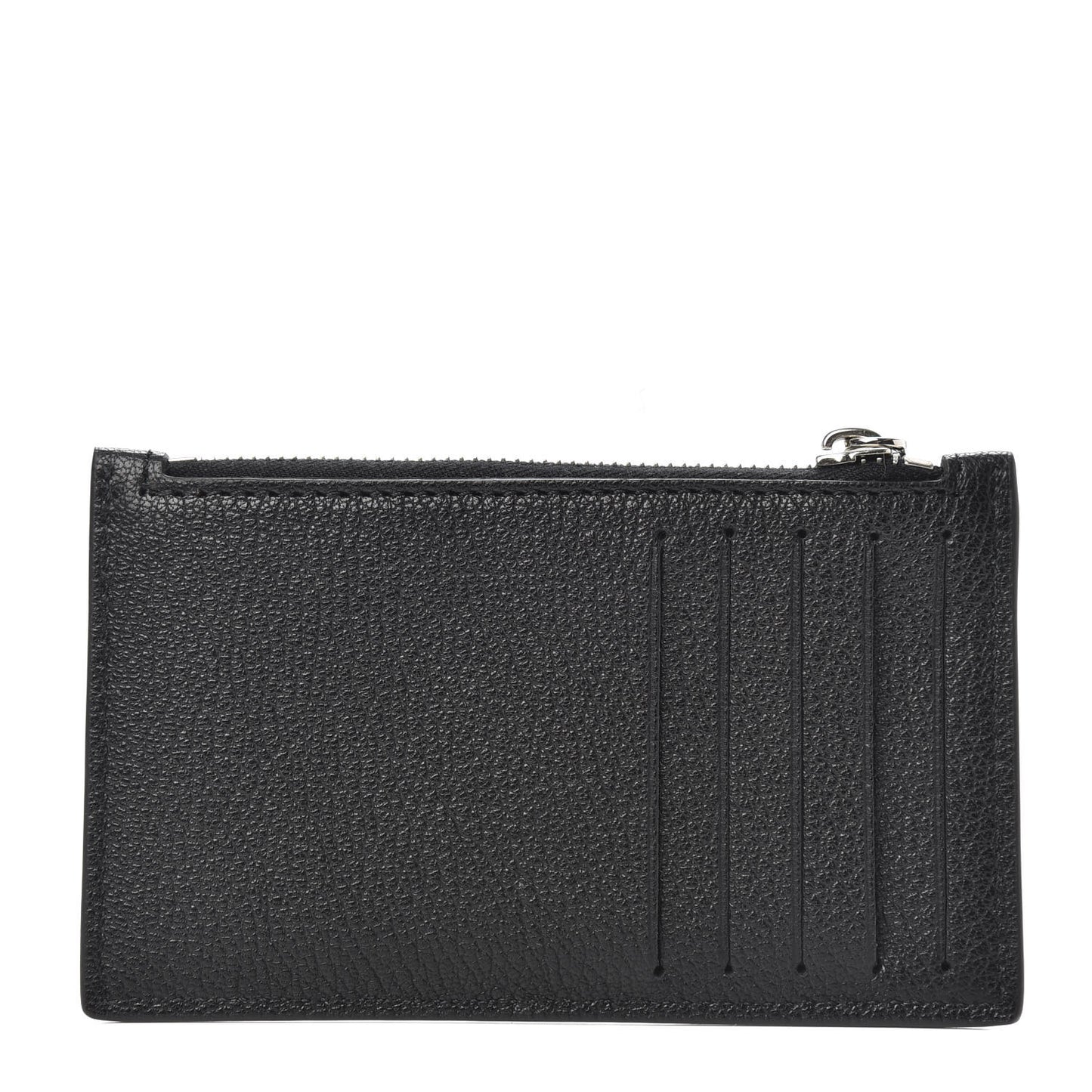 Pebbled Calfskin Card Holder Black