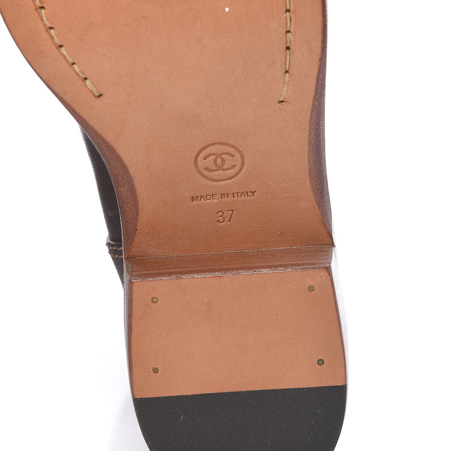 Chanel Calfskin Paris Dallas Boots 37 Dark Gold 6 of 6