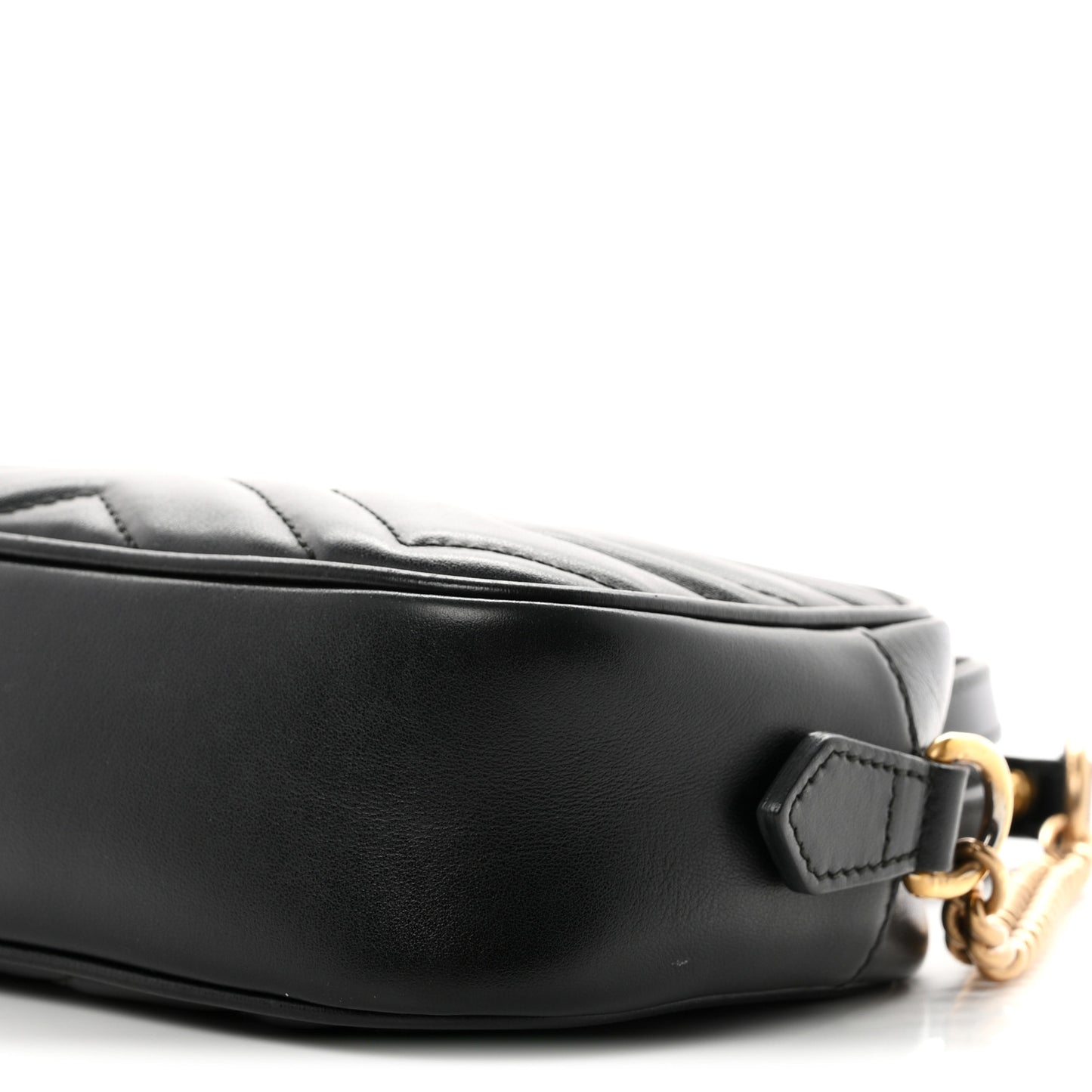 Calfskin Matelasse Mini GG Marmont Chain Shoulder Bag Black