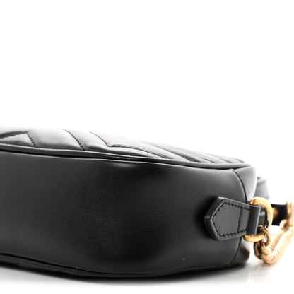 Gucci Calfskin Matelasse Mini GG Marmont Chain Shoulder Bag Black 10 of 10