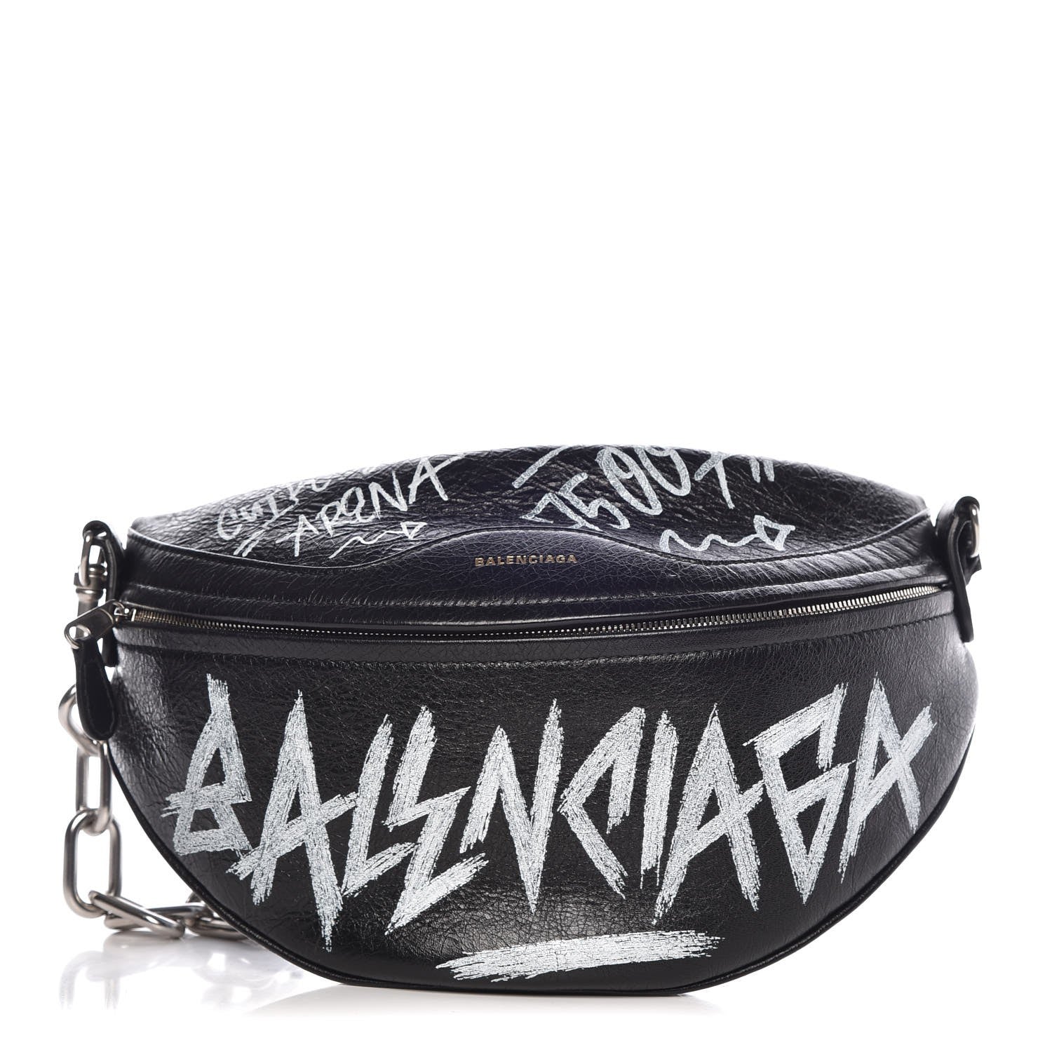 Balenciaga Agneau Arena Graffiti All Over XS Souvenir Belt Bag Black White 1 of 8