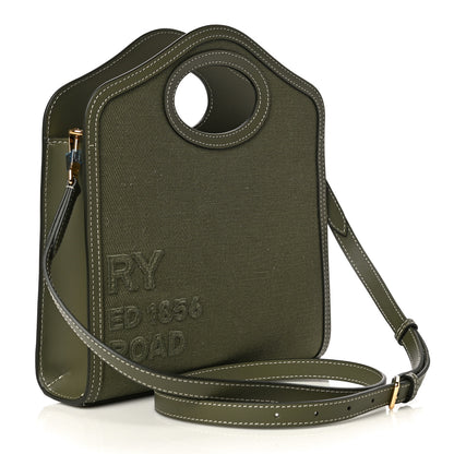 Burberry Canvas Calfskin Horseferry Print Mini Pocket Bag Dark Fern Green 3 of 10