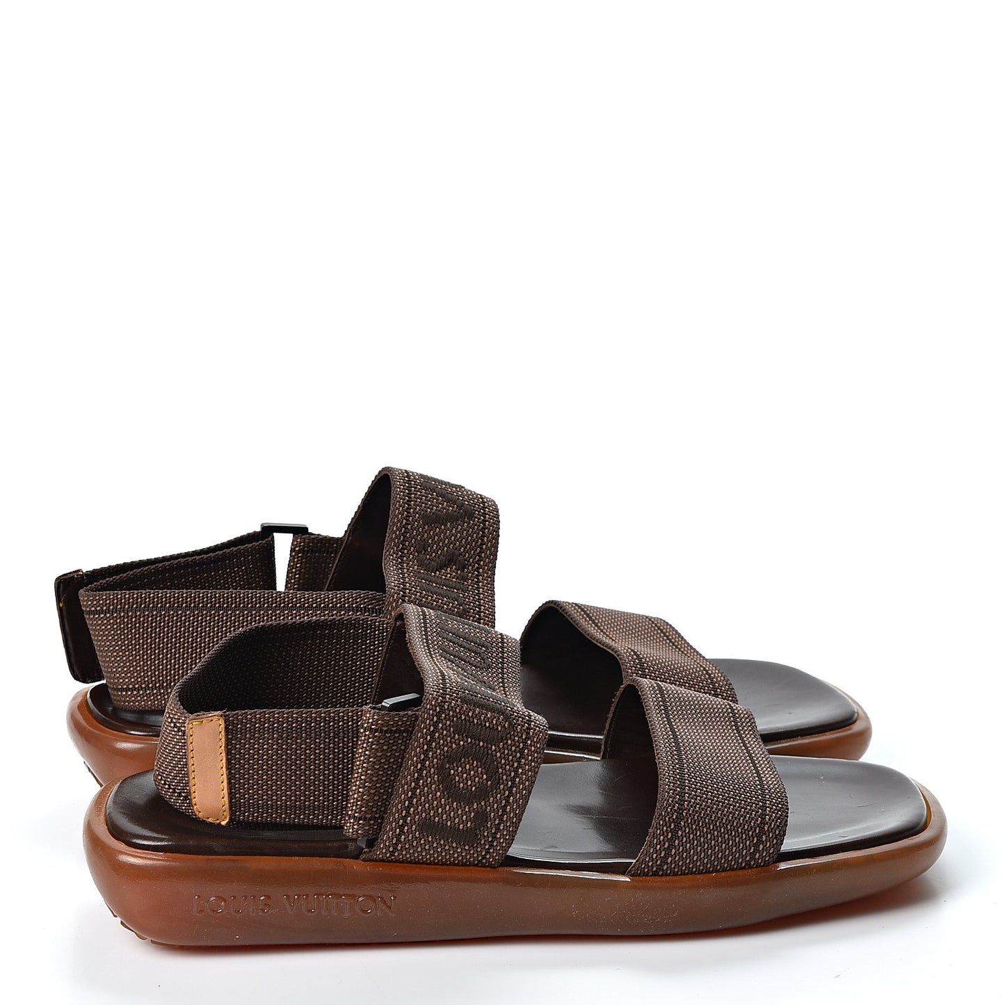 Nylon Platform Flat Sandals 6.5 Brown