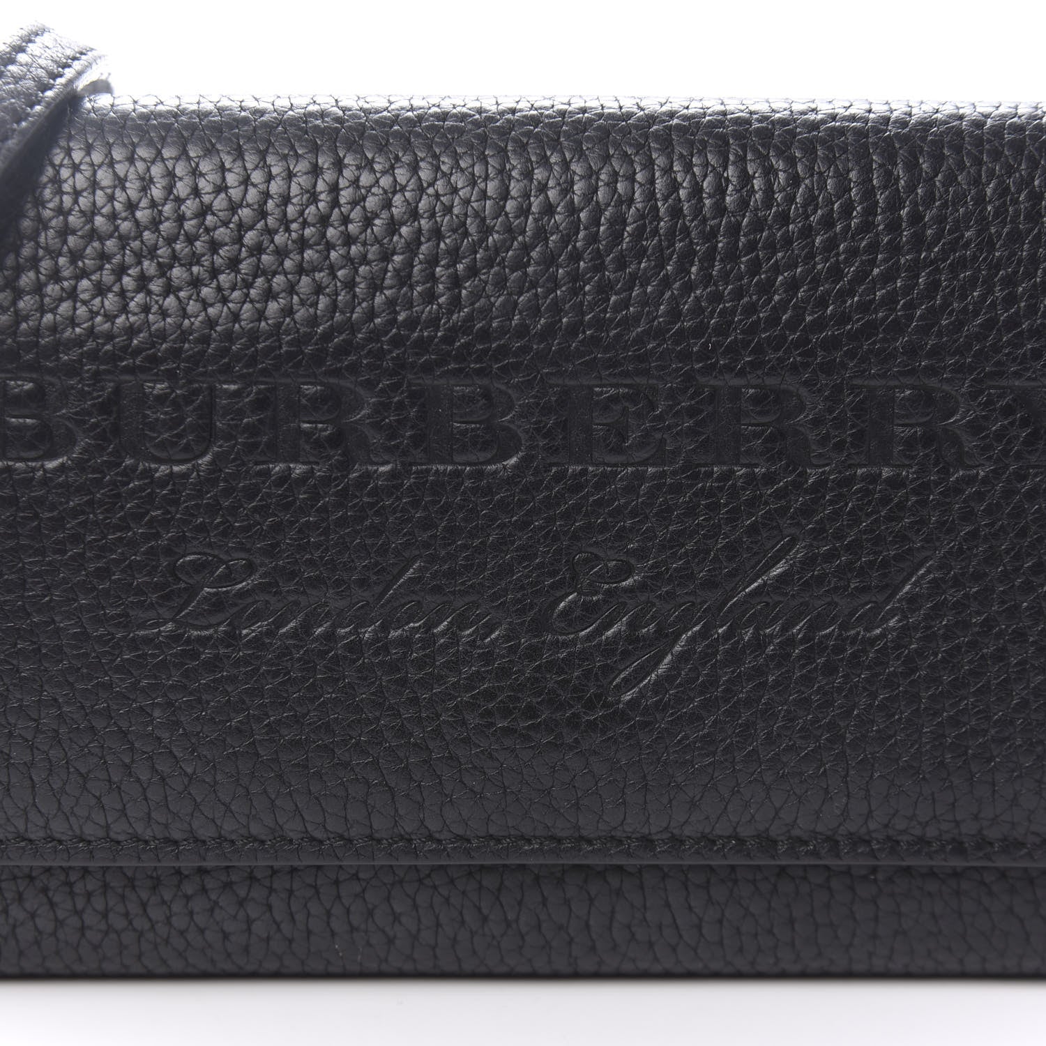 Burberry Calfskin Logo Embossed Chain Wallet Black 9 of 9