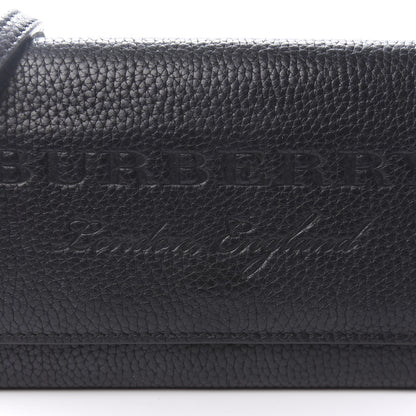 Burberry Calfskin Logo Embossed Chain Wallet Black 9 of 9