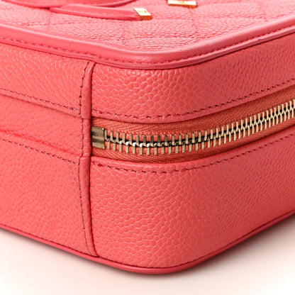 Chanel Caviar Quilted Small CC Filigree Vanity Case Coral 10 of 15