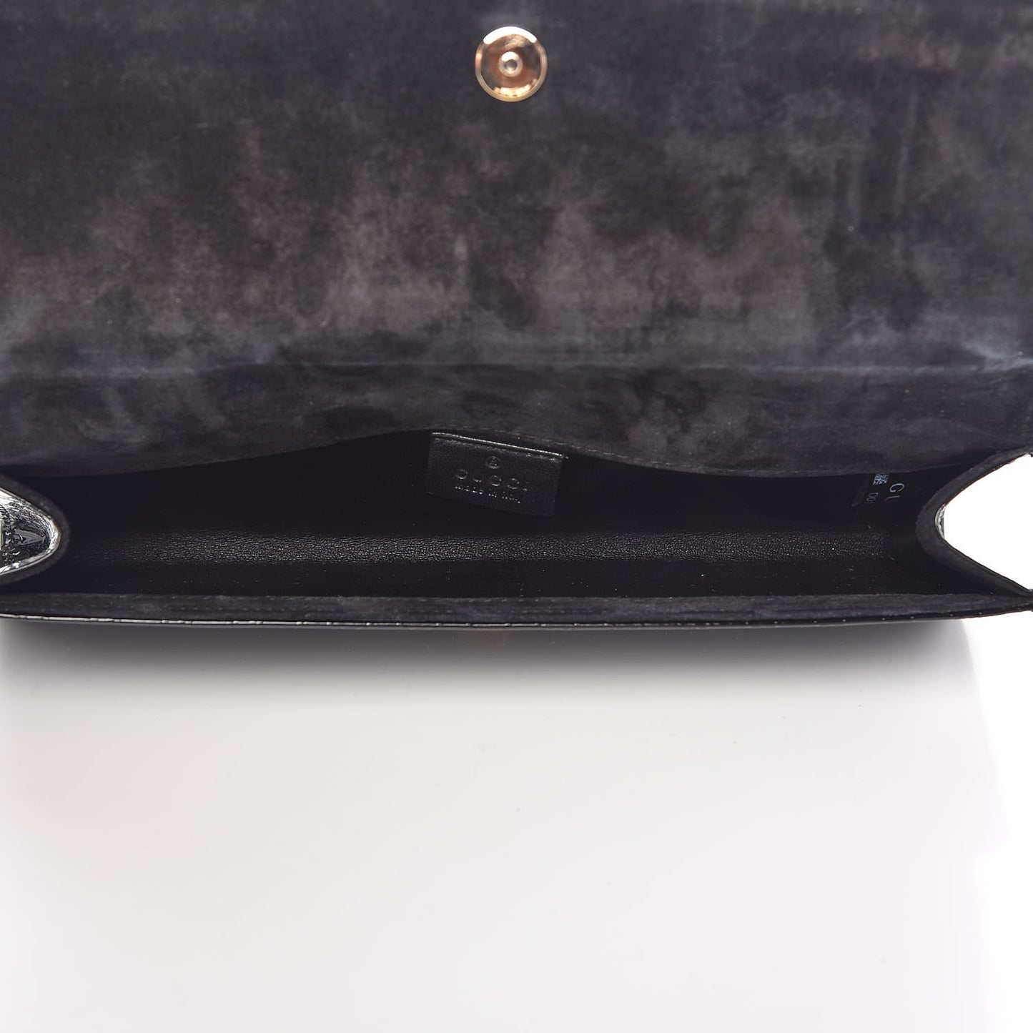 Patent Microguccissima Small Broadway Clutch Black
