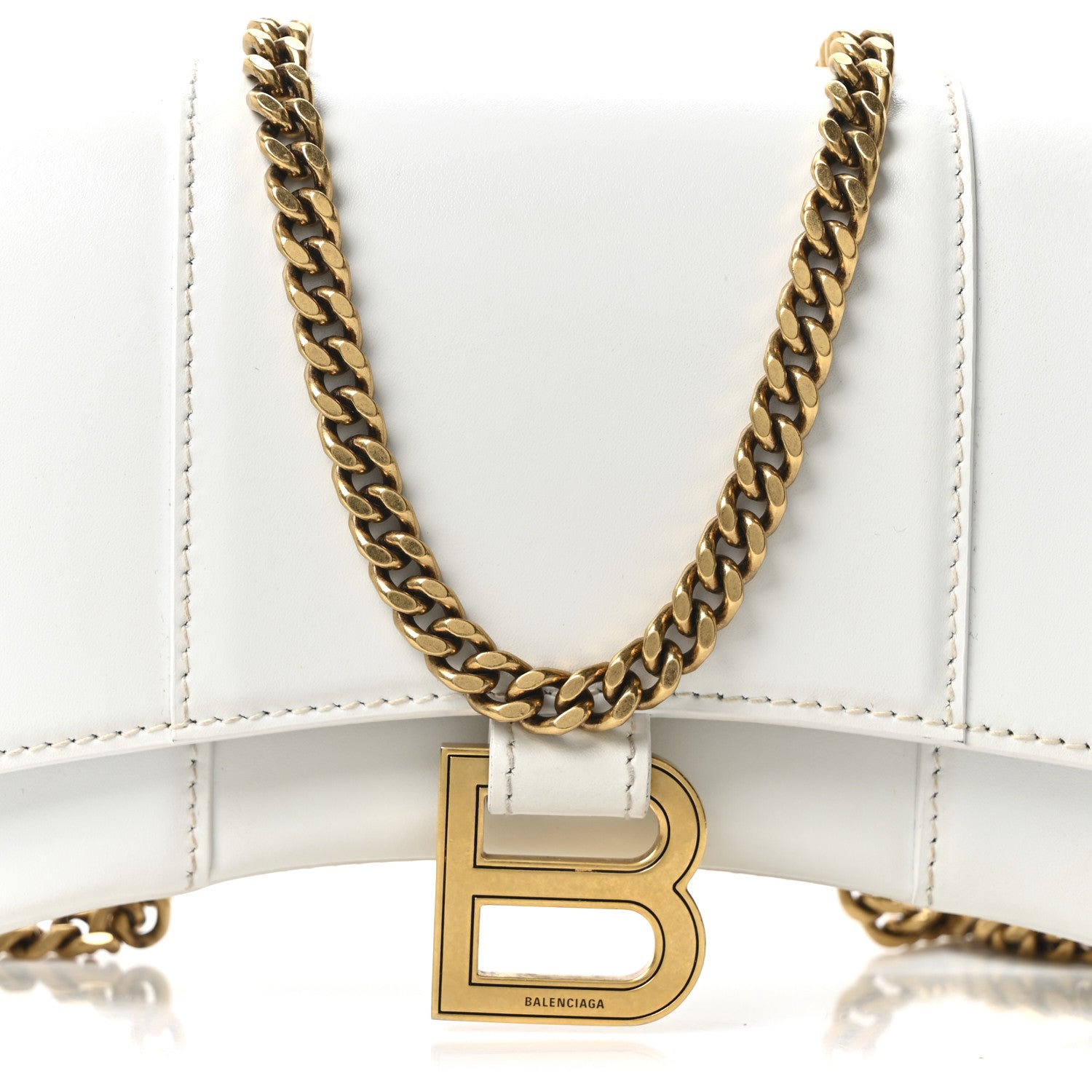 Balenciaga Shiny Box Calfskin Hourglass Chain Bag White 7 of 9