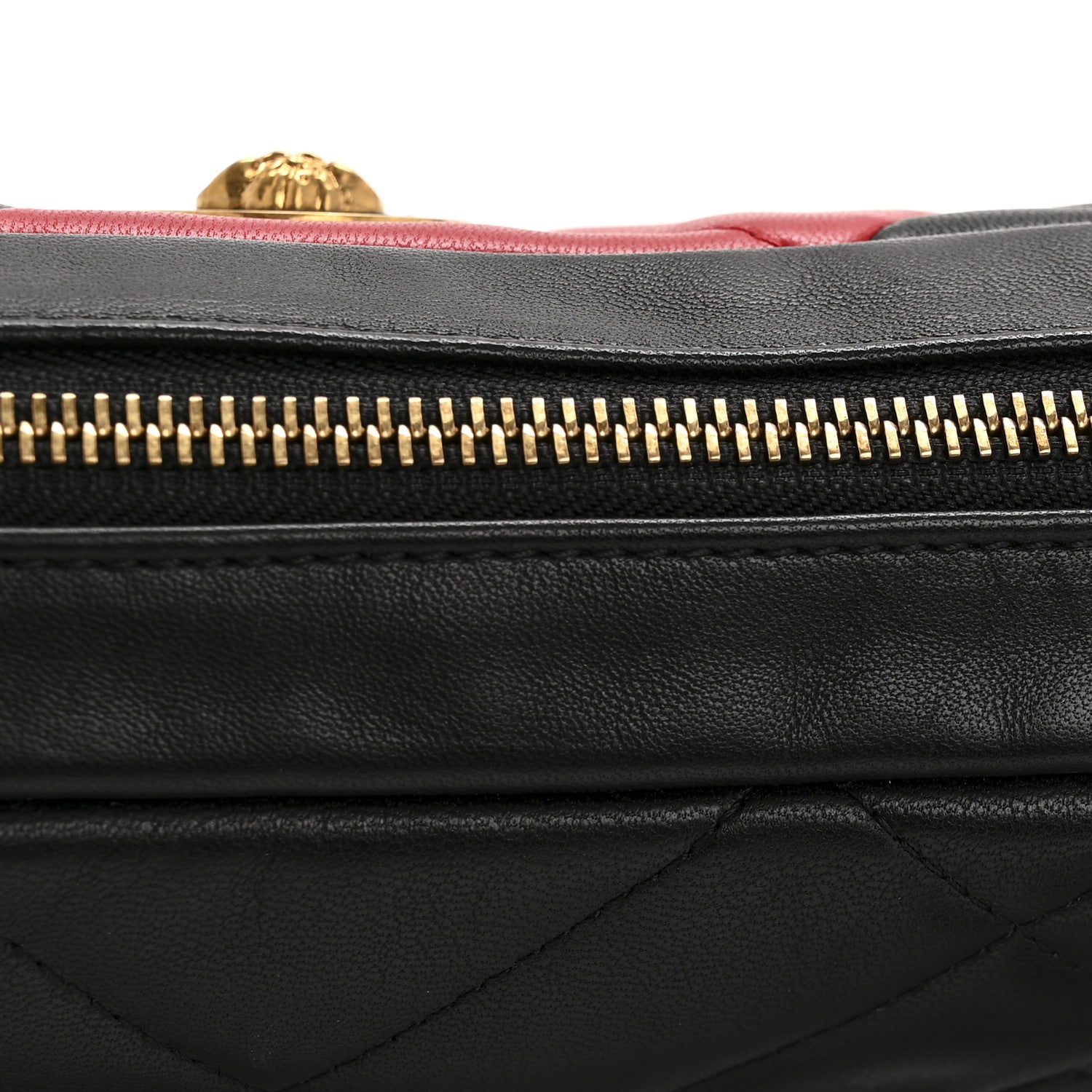 Versace Nappa Barocco Quilted Vanitas Medea Belt Bag Black Red White 13 of 14