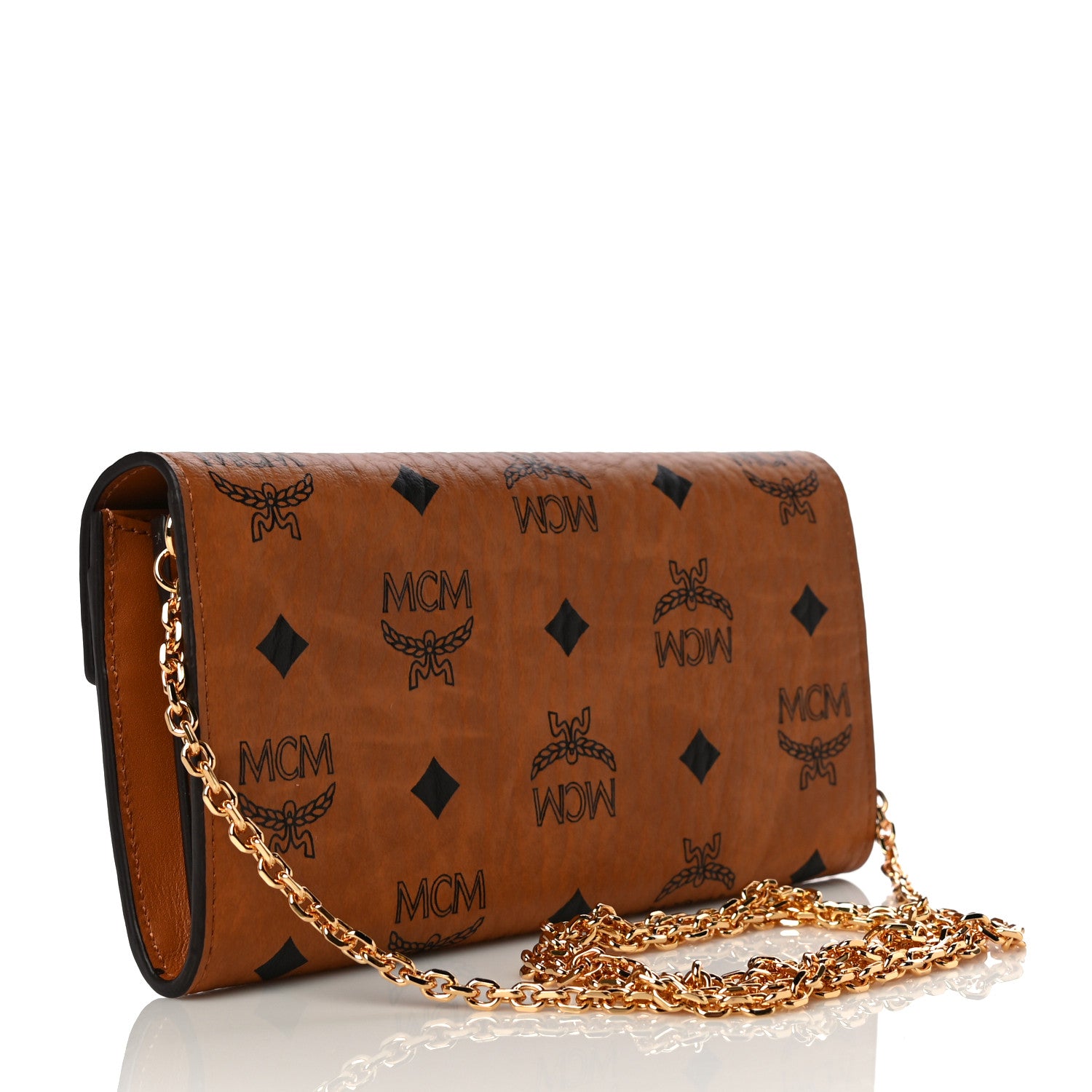 MCM Visetos Large Patricia Wallet On Chain Cognac 3 of 10
