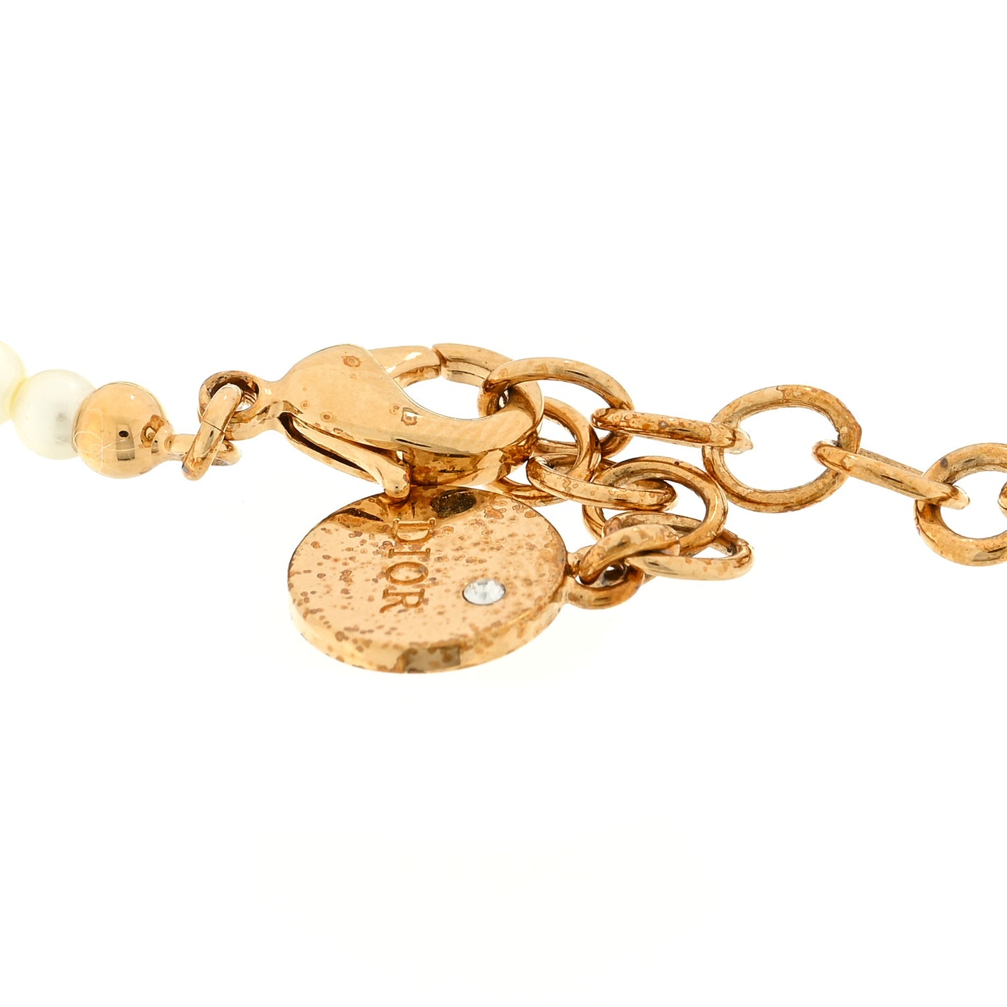 Crystal Pearl Star Logo Bracelet Gold