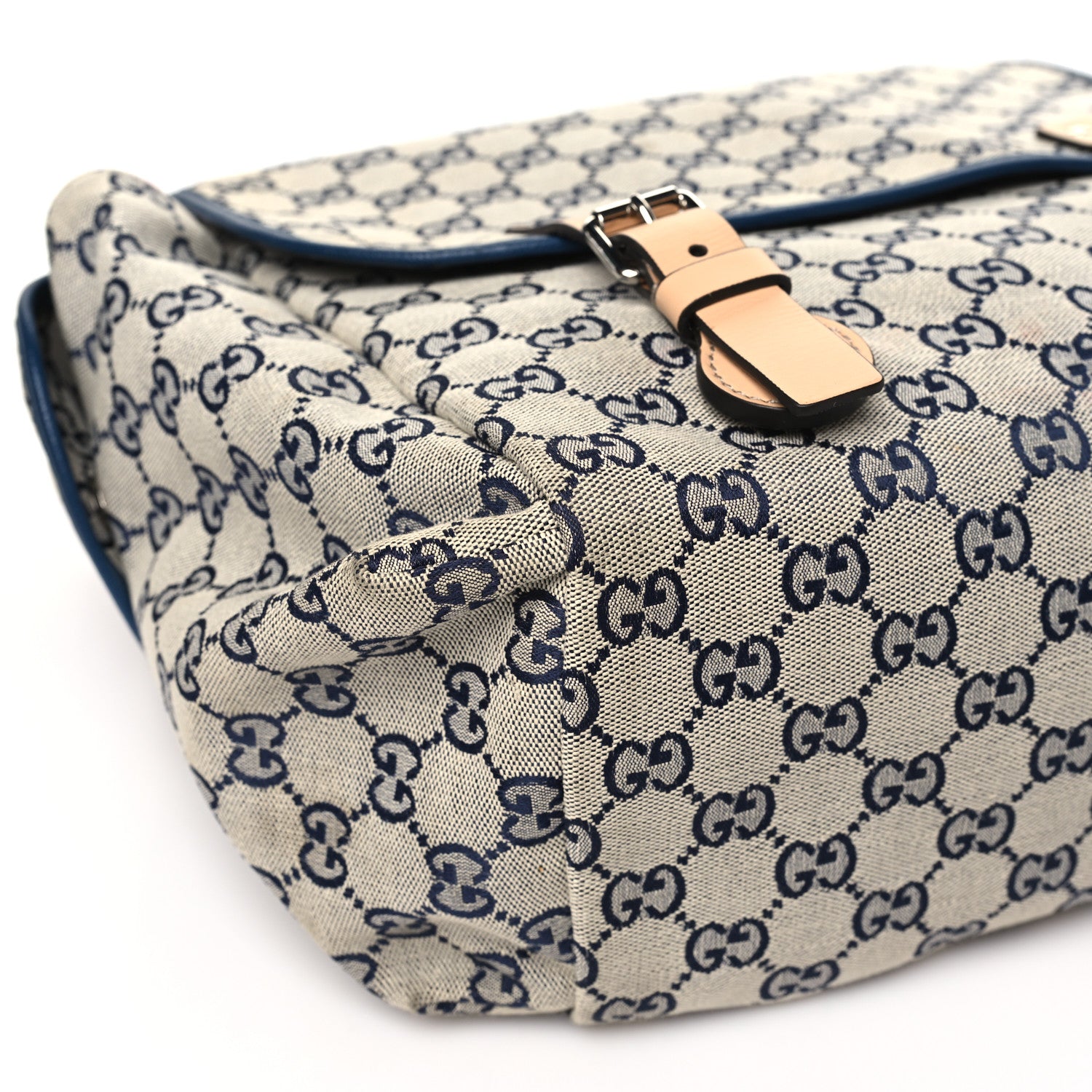 Gucci GG Monogram Diaper Bag Beige Blue 9 of 12