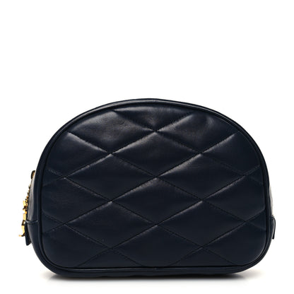 Saint Laurent Lambskin Quilted Lolita Cosmetic Pouch Navy 1 of 10