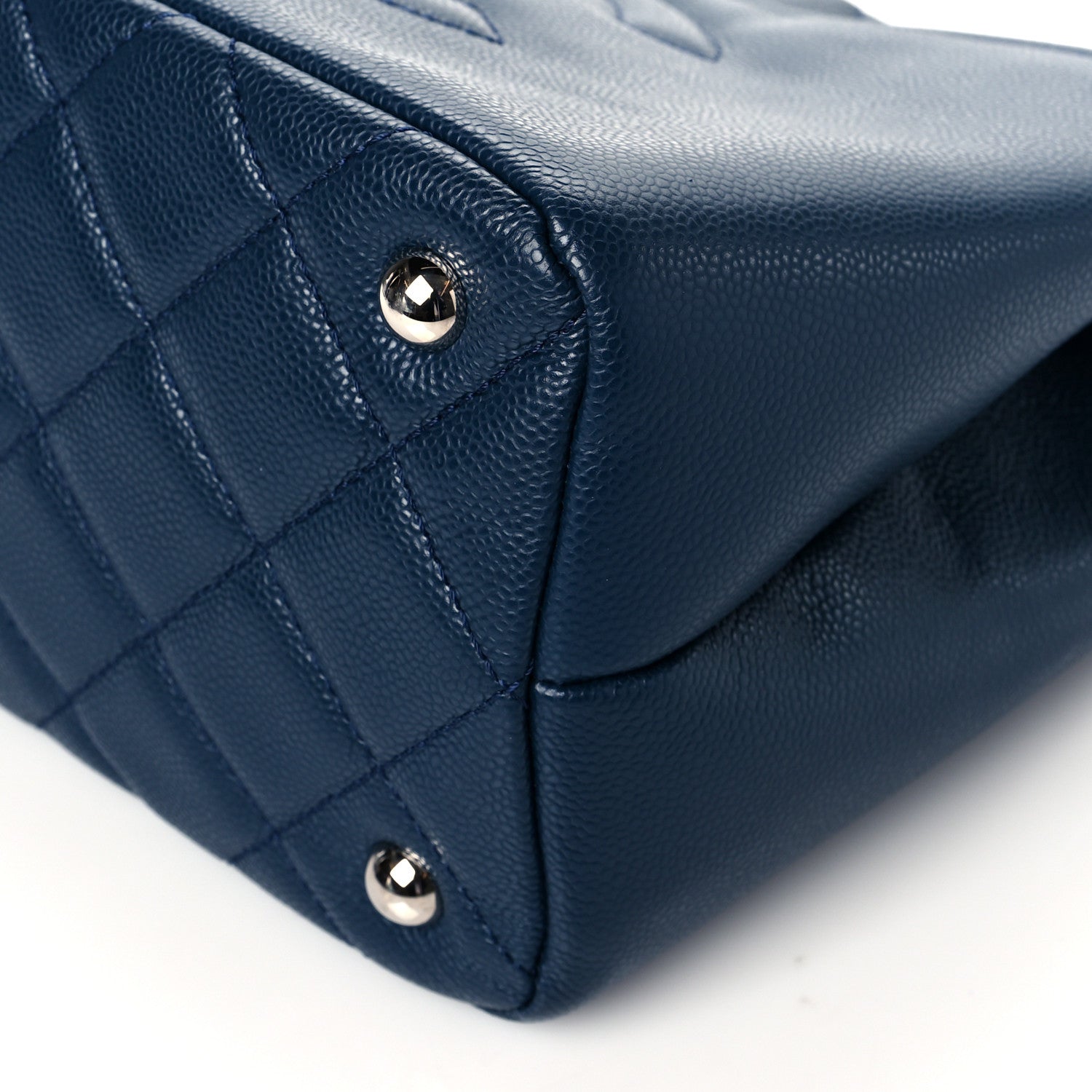 Chanel Caviar Quilted Timeless CC Soft Tote Navy Blue 9 of 9