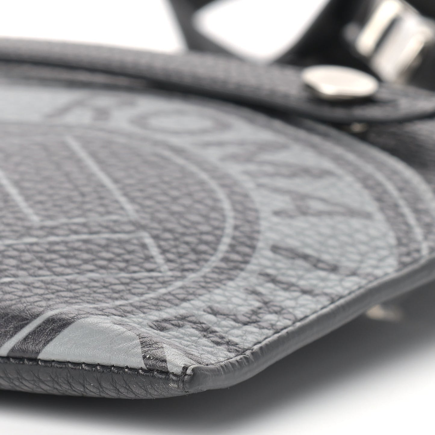 Cuoio Romano Selleria Fendi Stamp Patch Messenger Black Grigio