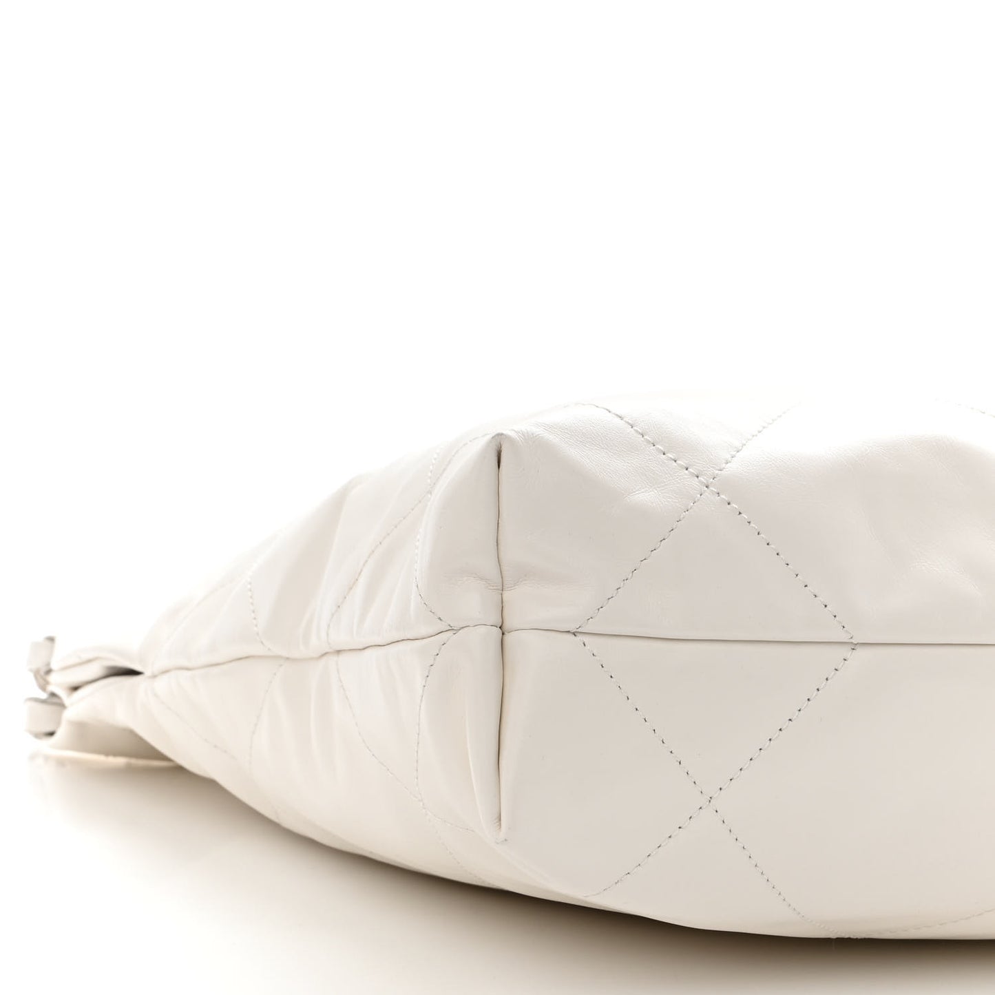 Shiny Calfskin Quilted Small Chanel 22 White