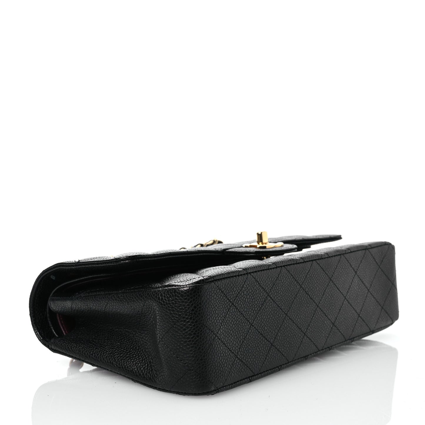 Caviar Quilted Medium Double Flap Black