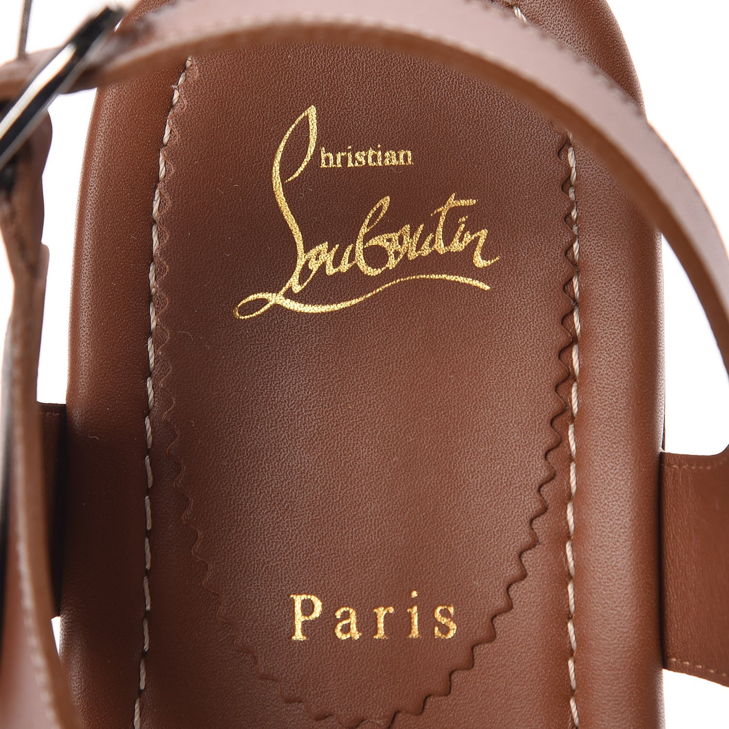 Christian Louboutin Calfskin Don Giovanni Flat Sandals 42 Cognac 7 of 7