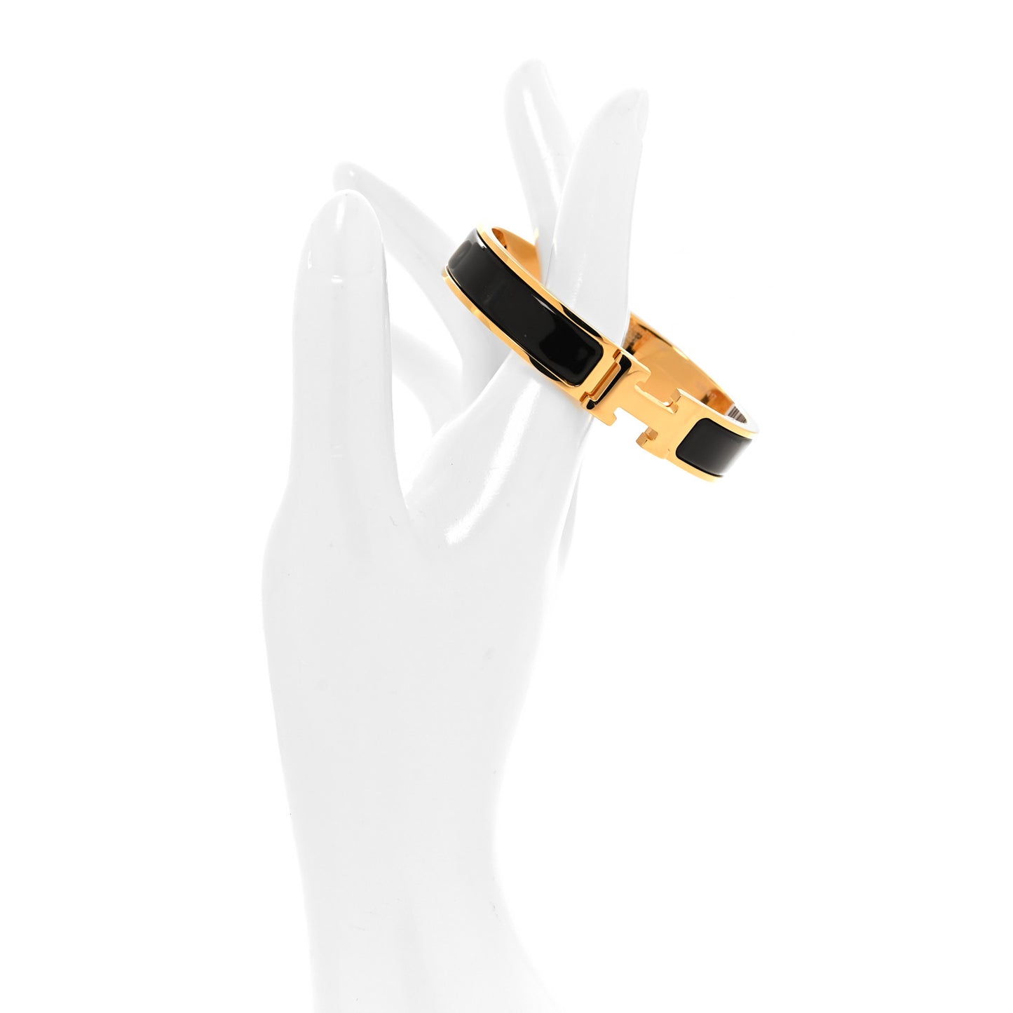 Enamel Narrow Clic Clac H Bracelet GM Black