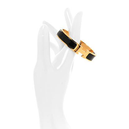 Hermes Enamel Narrow Clic Clac H Bracelet GM Black 2 of 5