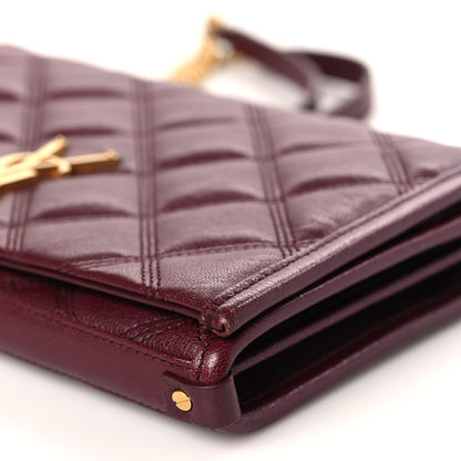 Saint Laurent Lambskin Diamond Quilted Angie Chain Bag Burgundy 9 of 9