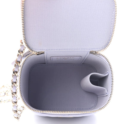 Chanel Lambskin Quilted Top Handle Mini Vanity Case With Chain Light Purple 5 of 9